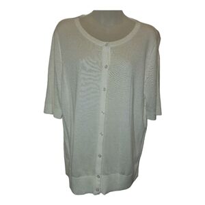 Merona Women's White Cardigan Sweater, Size XL